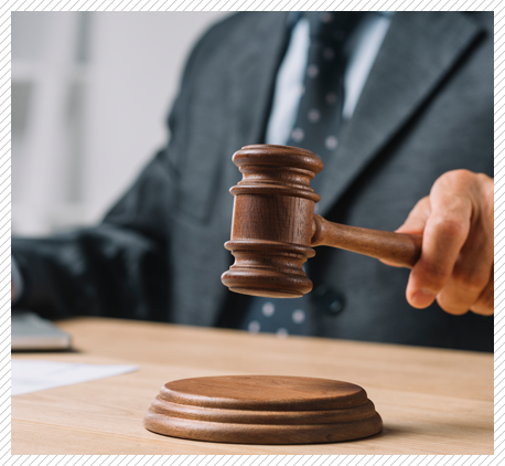 Legal documents and gavel